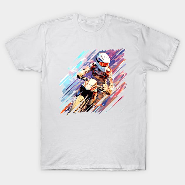 Moto Racing Fast Speed Competition Abstract T-Shirt by Cubebox